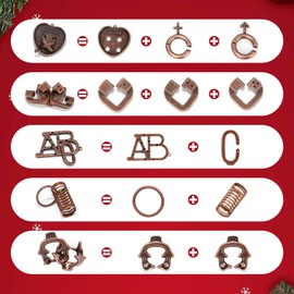 24 Pcs Brain Teaser Puzzles for Adults - Metal Puzzles 3D Puzzle Game Toys for Adults Teens - Wooden Unlock Interlocking Puzzle Adult IQ Education Puzzle Toys Smart Toys