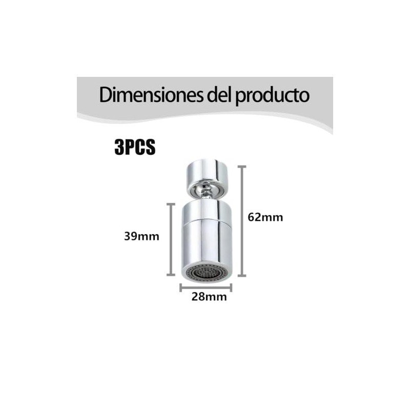 3 Pcs regadera para fregadero de cocina, Filtro de Agua