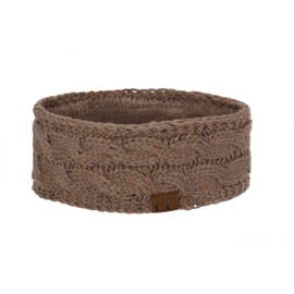 C.C - Diadema elástica suave para invierno, cálida, con forro difuso., Marrón topo, Talla única