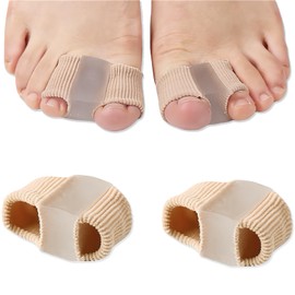 2PCS Gel Toe Separators for Overlapping Toes, Toe Spacers for Bunions Bunion Corrector for Women and Men, 2 Loops Bunion Corrector for First Two Toes