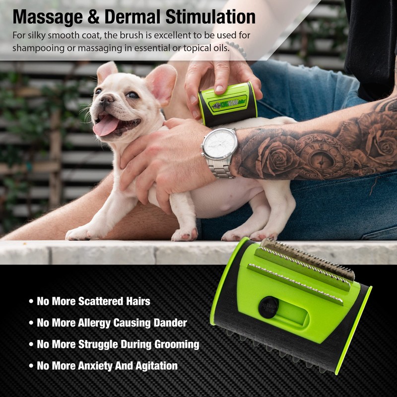 King Kanine Mini King Komb Pet Grooming Brush, Self Cleaning