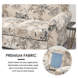 FORCHEER 3 Piece Stretch Sofa Cover for 2 Cushion Couch Covers Flower Printed Loveseat Slipcover with 2 Separate Seat Cushion Covers Washable Furniture Protector (Loveseat, Styles 4)