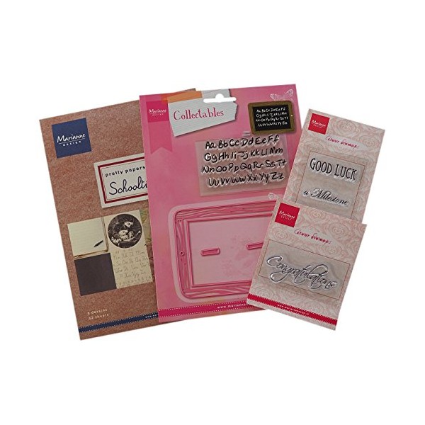 Marianne Design Schooltime UK Assorted Pack, Synthetic Material, Multicoloured, 21.3 x 15.5 x 2 cm