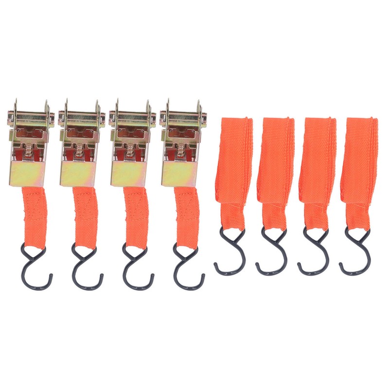 4Pcs Ratchet Tie Down Straps Motorcycle Car Buckle Set 15in