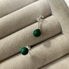 Sterling Silver & 4mm Malachite Stone Stud Earrings