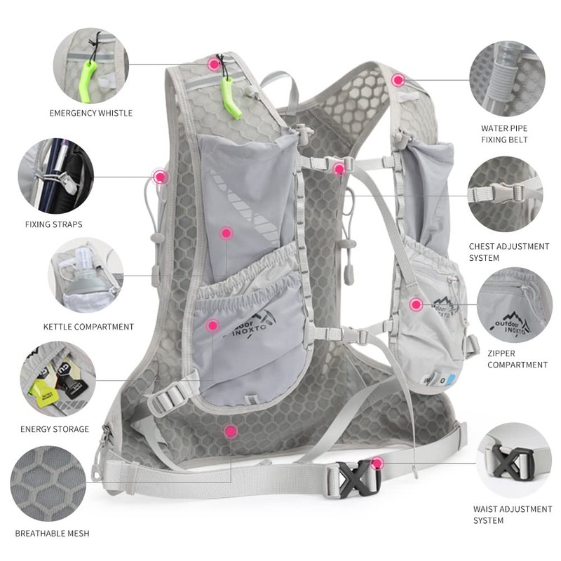 IX INOXTO Running Hydration Vest for Men Women Water Backpack