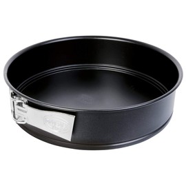 Dr. Oetker Springform Ø 26 cm, Backform mit Flachboden, runde Kuchenform aus Stahl mit Antihaftbeschichtung (Farbe: schwarz), Menge: 1 Stück