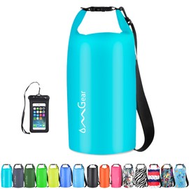 OMGear Waterproof Dry Bag Camping Dry Sack With Phone Pouch 40L/30L/20L/10L/5L Floating Dry Sack for Kayaking Boating Outdoors Activities(Teal,10L)