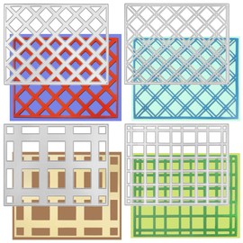 4 pcs Grid 3D Phoframe Cutting Dies Sets, lyfLux Metals Craft Dies, Die Cuts for Card Making, Card Making Supplies, Embossing Template for Scrapbooking (Diamond and square Die Cuts)