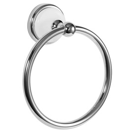 Design House 559286 Savannah Towel Ring for Bathroom, Polished Chrome and White