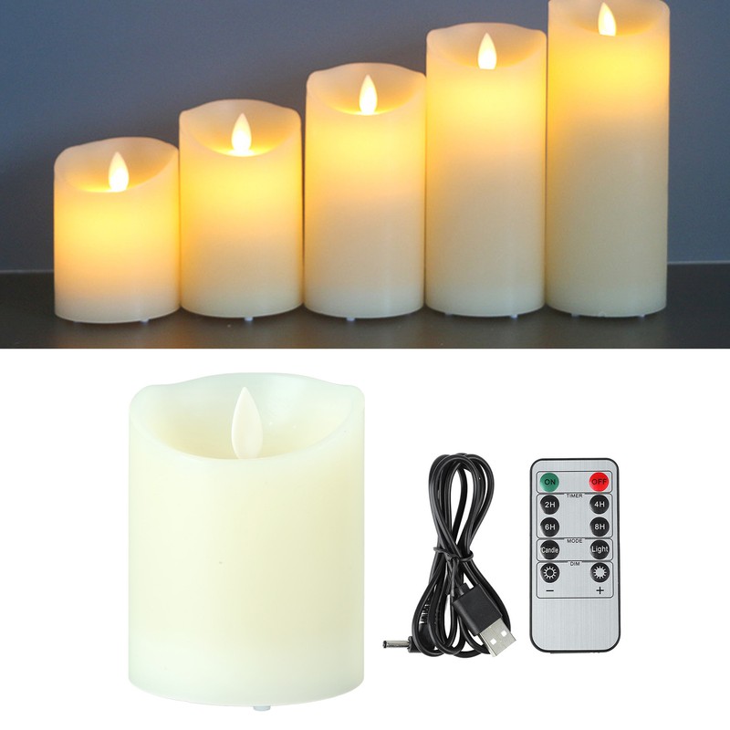 Electronic Candle Lights Rechargeable Flameless Tea Lights LED Candles with