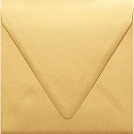 6 1/2 x 6 1/2 Square Contour Flap Envelopes - Gold Metallic (250 Qty.) | Perfect for Invitations, Announcements, Greeting Cards, Photos | 1855-07-250
