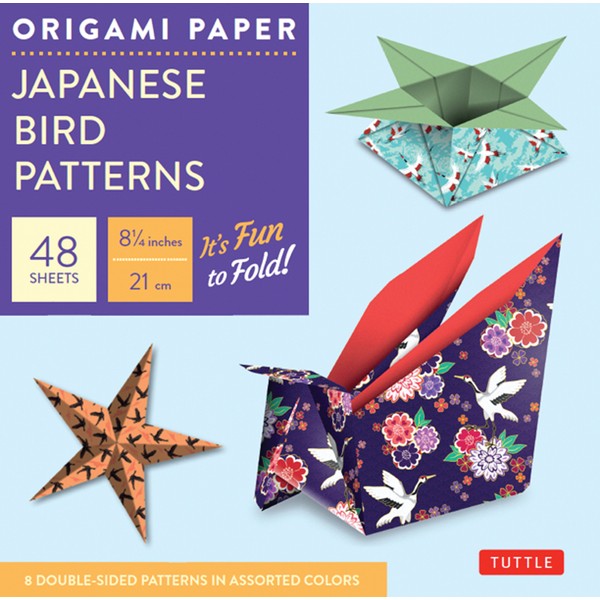 Origami Paper - Japanese Bird Patterns - 8 1/4" -