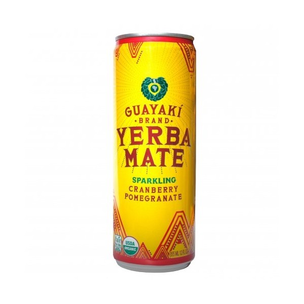 Organic Yerba Mate, Sparkling Cranberry Pomegranate, 12 Ounce (pack Of 12)