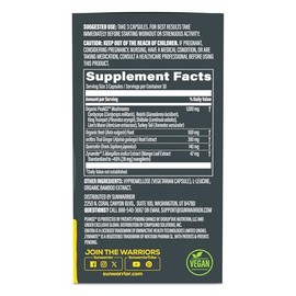 Energy & Stamina Capsules, Caffeine-Free Strength Support, Mushrooms, Thai Ginger for Endurance, Power & Faster Recovery 60 Vegan Capsules