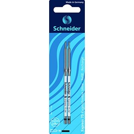 Schneider Express 75 Ballpoint Pen Refill, Indelible, M, Black, Pack of 2