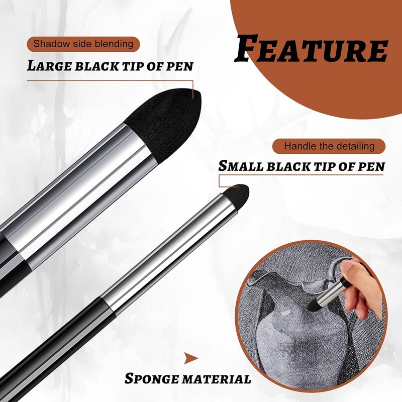 Kosiz 2 Pcs Blending Sponge Pen Double Headed Rub and