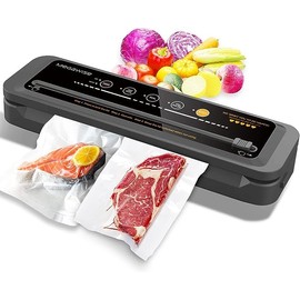 MegaWise Vacuum Sealer Machine | 2023 New Version| 80kPa Suction Power| Bags and Cutter Included (Silver)