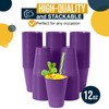 Exquisite Party Solids 12 Oz Purple Plastic Cups For Party