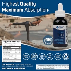 Trace Minerals Trace Minerals Ionic Iron 22 mg - Dietary Supplement to Support Immune System Health & Energy - Liquid Ionic Trace Mineral Supplement with Ferrous Sulfate - 1.9 fl oz (About 46 Servings)