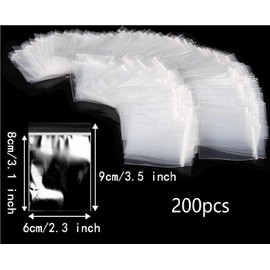 200 Pieces Clear PE Ziplock Bags 6x9cm Double Layer 8mm for Storage Waterproof Dustproof and Moisture Proof