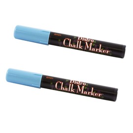 JAM PAPER Dustless Erasable Chalk Markers - Broad Point Liquid Chalk Marker - Baby Blue - 2/Pack