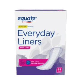EQUATE 6 Packs of 68 Count (408) Equate Everyday Liners Cotton Extra Long Unscented