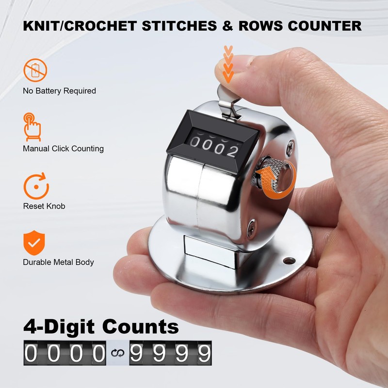 YOJOB Stitch Counters for Knitting and Crocheting, Metal Knitting Row