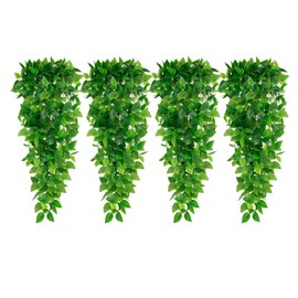 JSXing Plantas Colgantes Artificiales 4 Piezas Planta Colgante Falsa Planta Colgante Artificial Plantas Artificiales para Exteriores Plantas de...    