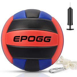 EPOGG Tetherball Ball and Rope, Tetherball Equipment Replacement Tether Balls and Rope Set with Carabiner, Ball Pump with Needle for Adults Kids Backyard Game