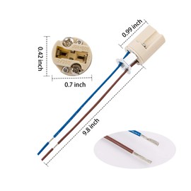 G9 Base Bulb Socket Ceramic Lamp Holder Halogen Beads with Wire Stand LED Aging Test Lamp Bracket (5Pcs)