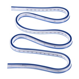 sourcing map Flexible Ruler 36 Inch 90cm Curve Ruler for Engineering Drawing, Design Graphics, Garment Design, Blue
