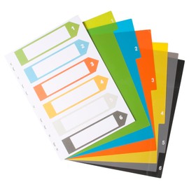 eco-eco A4 50% Recycled Set 6 Index Wide File Dividers, eco027