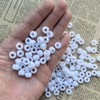 Amaney White Pony Beads with Storage Box 6x9mm Acrylic Beads