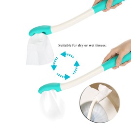 Bottom Wiper, Long Handle Reach Comfort Holder Toilet Paper Tissue Grip Self Wipe Aid Helper