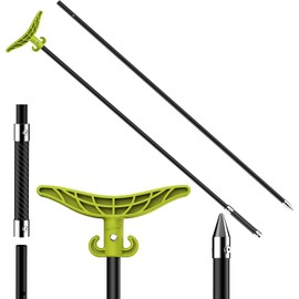 8.63ft/12.3ft Shallow Water Anchor Pole, Fiberglass Push Poles for Boat with T-Handle & 316 Stainless Tip, Corrosion-Resistant Sand Anchor for Beach Kayak, Gloves Included