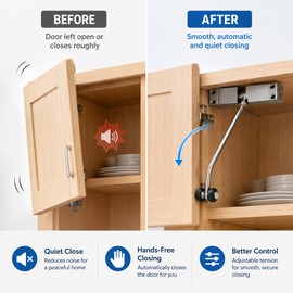 Adjustable Spring Door Closer for Interior Doors – Stainless Steel Automatic Closing Hardware for Home & Office