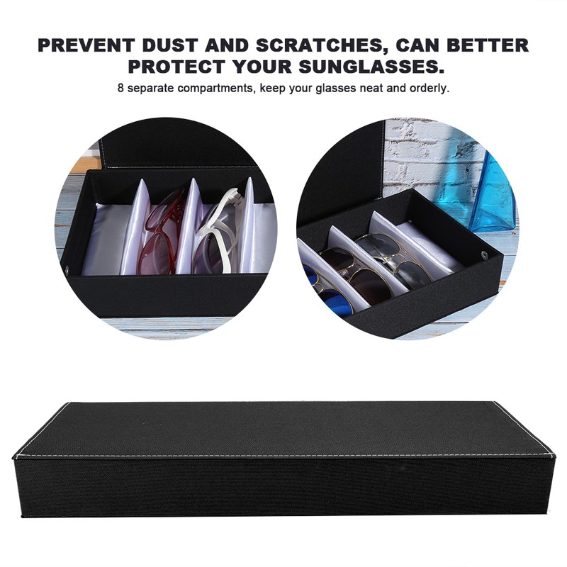 8 Grids Portable Glasses Display Case Travel Sunglasses Storage Case