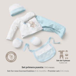 Baby Gift Set 5 Pieces for Newborn 0-6 Months - Model: "Elefantito", Blue