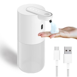 SeenVo Automatic Soap Dispenser,13.5oz Touchless Foaming Soap Dispenser Hand Free Bathroom Countertop Soap Dispensers with 4 Level Soap Volume Design