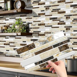 Marble Pattern Wall Sticker, 12/24/48pcs Self Adhesive Peel & Stick  Easy Installation Wall Decal, Waterproof & Oil-proof Wall Sticker for Kitchen Bathroom Home Office Dormitory:_Black & Gray_48pcs