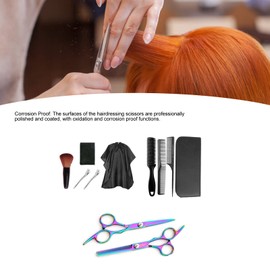 11pcs Hair Cutting Scissors, Brush Comb, Stainless Steel, Colourful Hairdressing Scissors Set for Hairdressing Salon