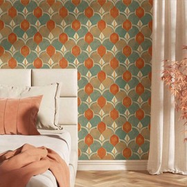 MuralPeel Modern Yellow Orange Geometric Mosaic Peel and Stick Wallpaper Self Adhesive Removable Easy Peel Off Stick on Wall Paper for Bedroom Cabinet Renter