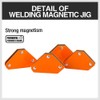 HORUSDY 4-Pack Welding Magnet Set, Magnetic Square Welder Holder, Orange,