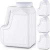 Suzile 4 Pcs 1.25 Gallon White HDPE Plastic Gallon Jar