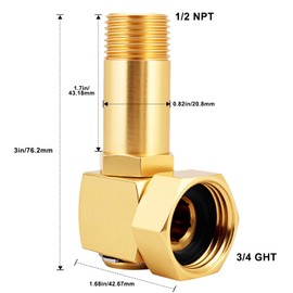UNWAVER Garden Hose Reel Parts Swivel Elbow Connector Garden Hose Swivel Reel Replacement Fittings Brass Replacement Part Adapter (Standard 1PCS)