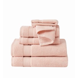 TRULY SOFT Quick Dry Blush 6 Piece Towel Set, Solid Color Themed, Oeko-TEX Certified Confidence
