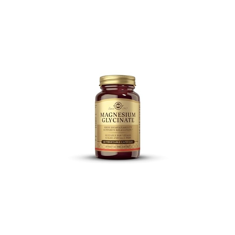 Solgar Magnesium Glycinate - Pack of 60 Capsules - Highly