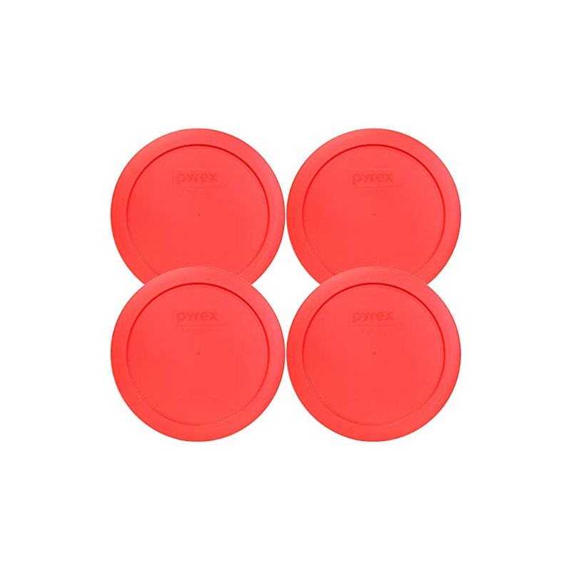 Pyrex 7201-PC 4-Cup Red Food Storage Replacement Lid (4-Pack) -