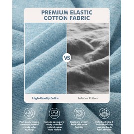 HEAVYWOOD Mens Pajamas Bottoms 4 Inch Cotton Loose Lounge Sleep Shorts Comfy Breathable Sleepwear with Pockets (Light Blue, XL)